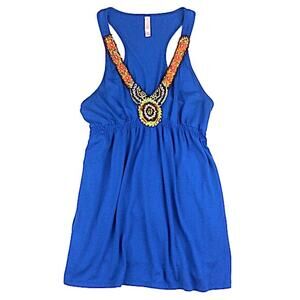 Royal Blue Embellished Grecian Style Halter Top